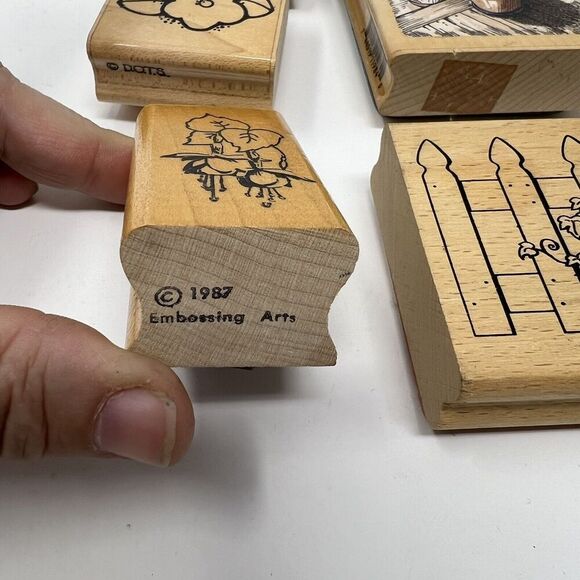 Spring Rubber Stamp Lot Flowers Floral Cluster Grapes Rain Sun Pansy Rose Bird - Picture 11 of 16